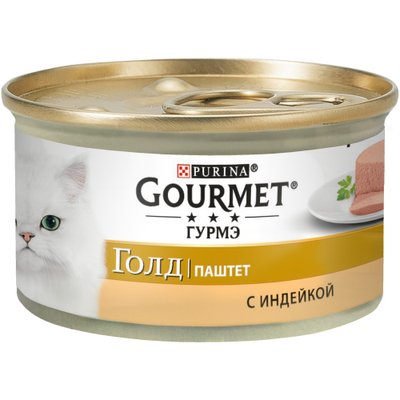 Вологий корм GOURMET Gold для дорослих котів, паштет з індичкою 85 г (7613031380992) 300420 фото