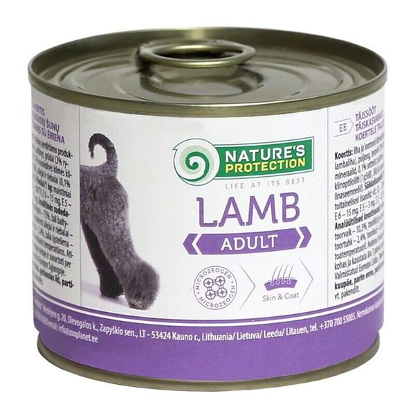 Вологий корм для дорослих собак всіх порід з ягнятиною Nature's Protection Adult Lamb 200г (4771317245175) 70174722 фото