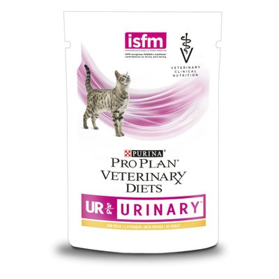 Вологий корм ProPlan Veterinary Diets UR пауч Urinary Feline консервована курка 85г для котів (7613287024220) 300634 фото