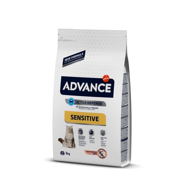 Сухой Корм ​​Advance Cat Salmon Sensitive для кошек с чувствительным пищеварением с лососем 3 кг (8410650151656) Арт.922073 65838762 фото