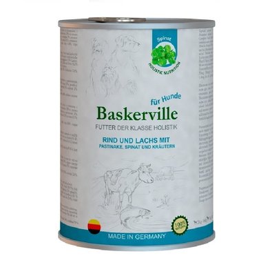 Вологий корм Baskerville 800 г консерва яловичина/лосось/пастернак для собак (4250231541889) 590815 фото