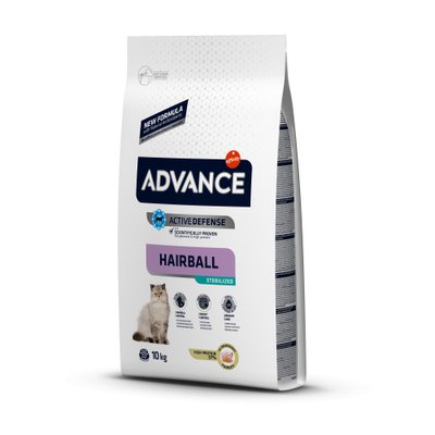 Сухий Корм Advance Cat Sterilized Hairball для виведення шерсті у стерилізованих котів з індичкою 10 кг (8410650218656) Арт.921865 65838764 фото