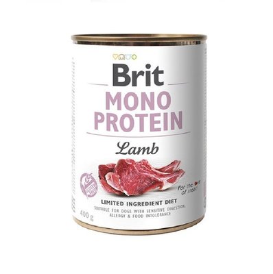 Вологий корм Brit Mono Protein Dog 400 г з ягнятком (8595602555369) 301904 фото