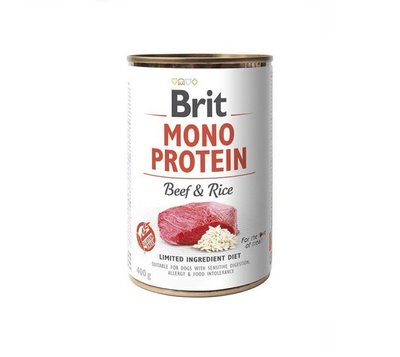 Вологий корм Brit Mono Protein Dog 400г з яловичиною та темним рисом для собак (8595602555345) 301901 фото