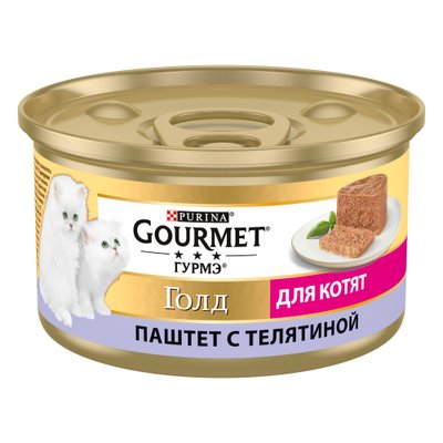 Вологий корм GOURMET Gold для кошенят, паштет з яловичиною 85 г (7613036330596) 300419 фото